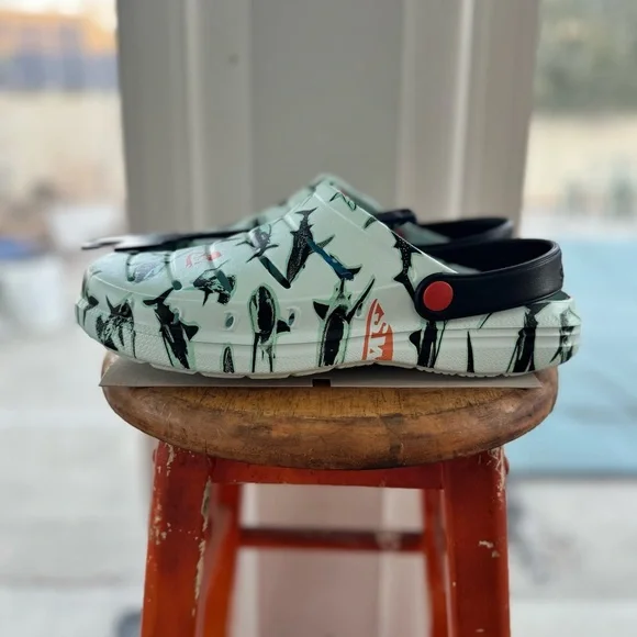 Rugged Shark Men's Clogs Shark Week Collaboration Size 10 EVA Foam Comfort Beach - Picture 2 of 9